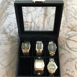5 fossil watches with fossil watch case